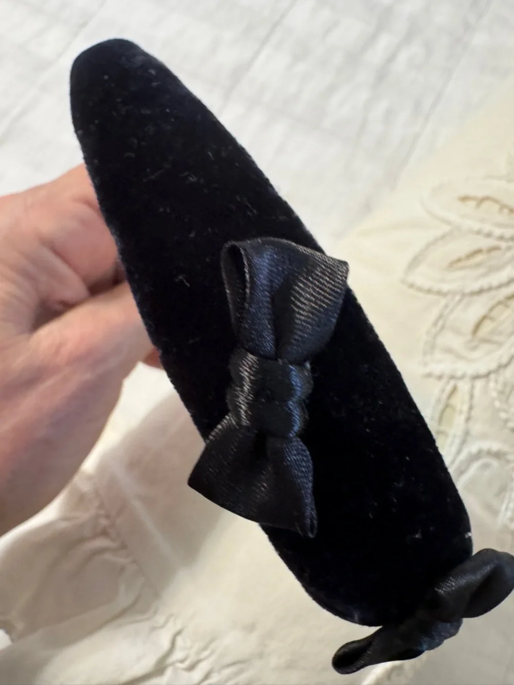 Black Velvet Bow Headband - Women Accessories